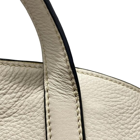 Auth PRADA - Cream Leather Tote Bag - Picture 9 of 16